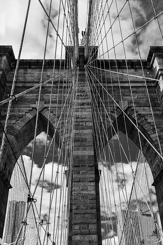 Brooklyn Bridge i Svartvitt.